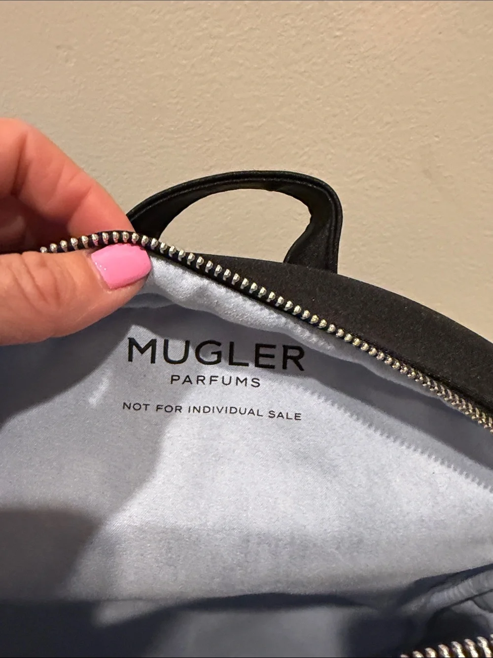 MUGLER Logo women Backpack in Black and silver zipper